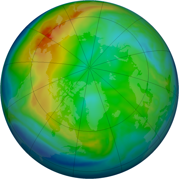 Arctic ozone map for 10 December 2007